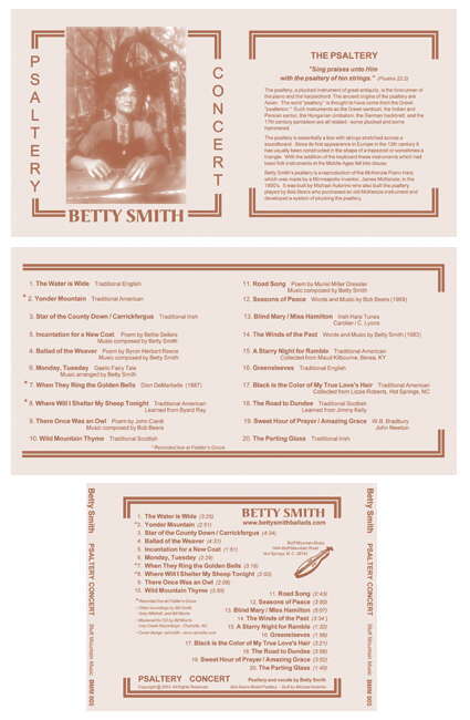 Betty Smith Music CD Insert